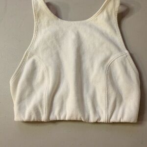 FP Movement by Free People Cream Ribbed Tank Top